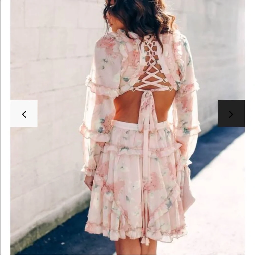 Vici Peach Floral Mini Dress - Picture 10 of 13